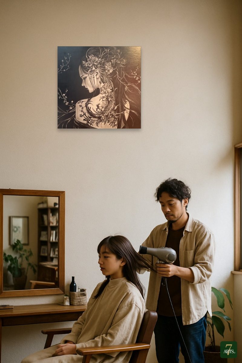 美容室に飾った紅蓮の残響